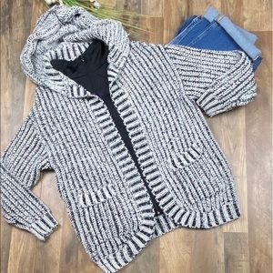 Gypsy Warrior woman’s one size fits all hooded,open cardigan.